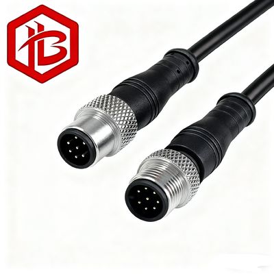 M12 METAL PLUG 3 4 5 6  Pins a Code Canbus Cable M12 Overmolding Connector