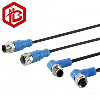 Custom DIN IP68 Waterproof A/B/D Code Straight Elbow Plug M8 M12 3Pin 4Pin 5Pin Metal Housing Circular Connector Cable Sensor