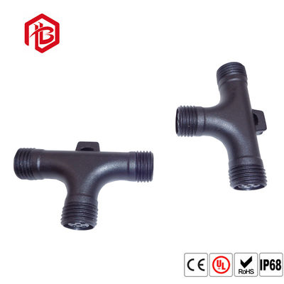 Αγορά 2 3 4Pin 3 Way Type T Αδιάβροχο PVC αρσενικό θηλυκό σύνδεσμο Μαύρο online manufacture