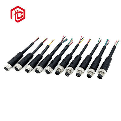 M8 DIN 3pin Nickel Plated Male to Female Straight Plug IP68 Waterproof Sensor Cable