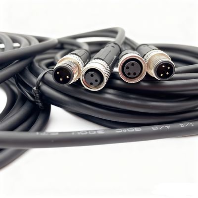 M8 3 4 5 6 8 Pins Shielded Cable Connector PVC TPU Molding Plug Male Female Straight Right Angled M8 Sensor Cables