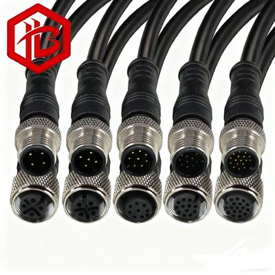 M12 METAL PLUG 3 4 5 6  Pins a Code Canbus Cable M12 Overmolding Connector