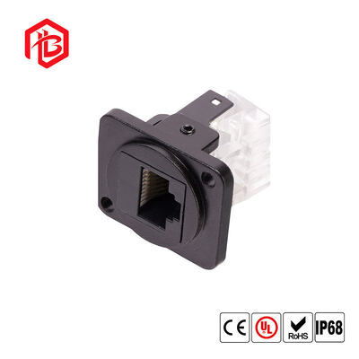 IP68 Waterproof 8-Pin RJ45 Ethernet Jack Panel Mount Connector with Copper Contacts Nylon Housing for RF FPC Solar Power Systems