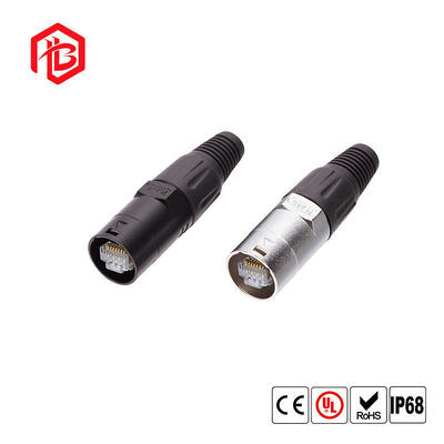 IP68 Waterproof 8-Pin RJ45 Ethernet Jack Panel Mount Connector with Copper Contacts Nylon Housing for RF FPC Solar Power Systems