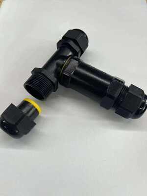 IP68 Waterproof LED Outdoor Lighting Connector Cable Aerospace UHF 3-Way 2/3/4-Pin T-Type Screw Fixing Copper Contact Material