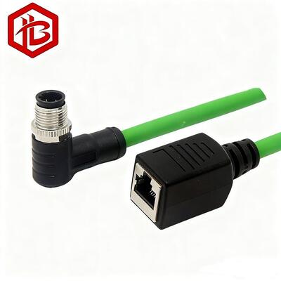BETT Waterproof M12 Right Angled RJ45 Ethernet Connector IP68 Rated 8A for Aerospace UHF RF PCB Applications